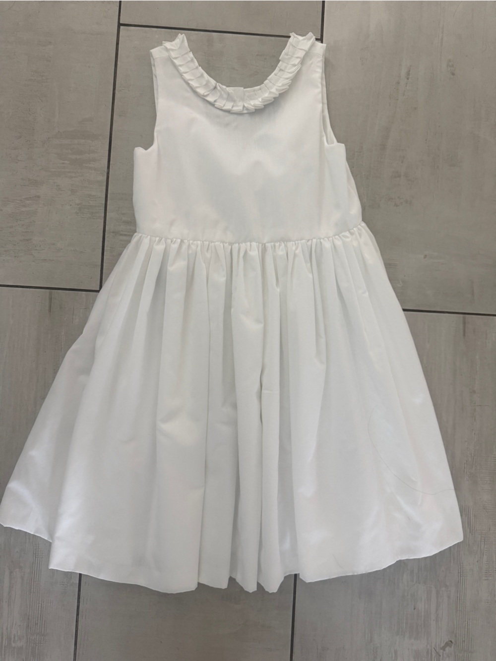 Girls White Ruffled One-Piece Dress size 8